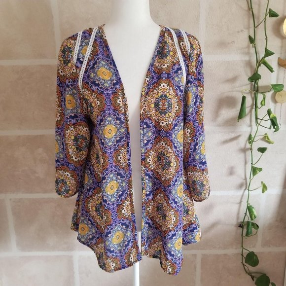 Justify Open Cardigan Boho Lightweight Kimono Top - Picture 1 of 7